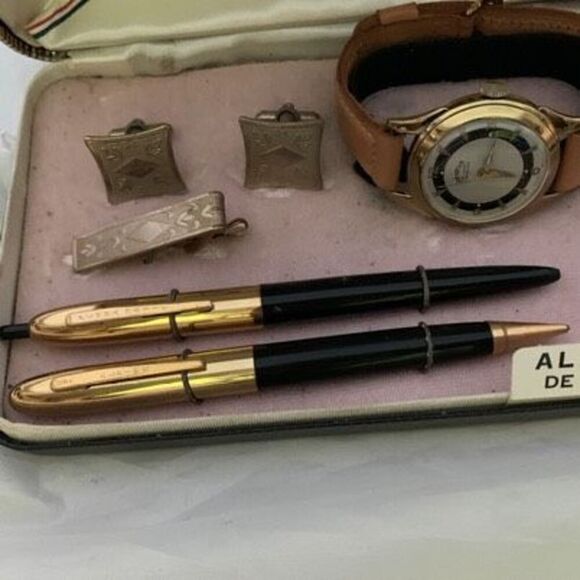 Alpine De Luxe Alpine USA Pencil Perma Matic Pen Geneva Jeweled Swiss Watch - Picture 3 of 14